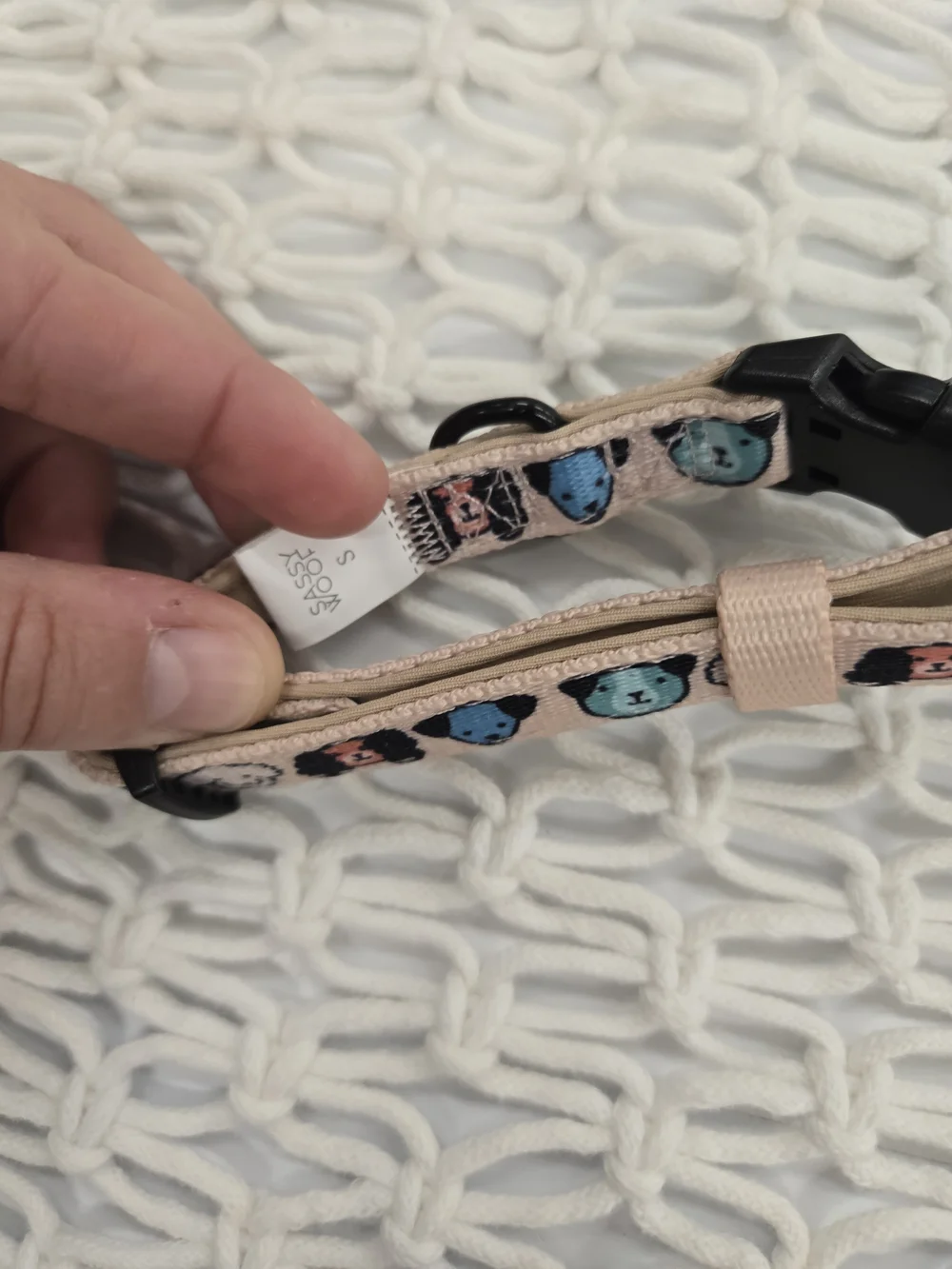 Sassy Woof Pink & Blue Patterned Dog Collar